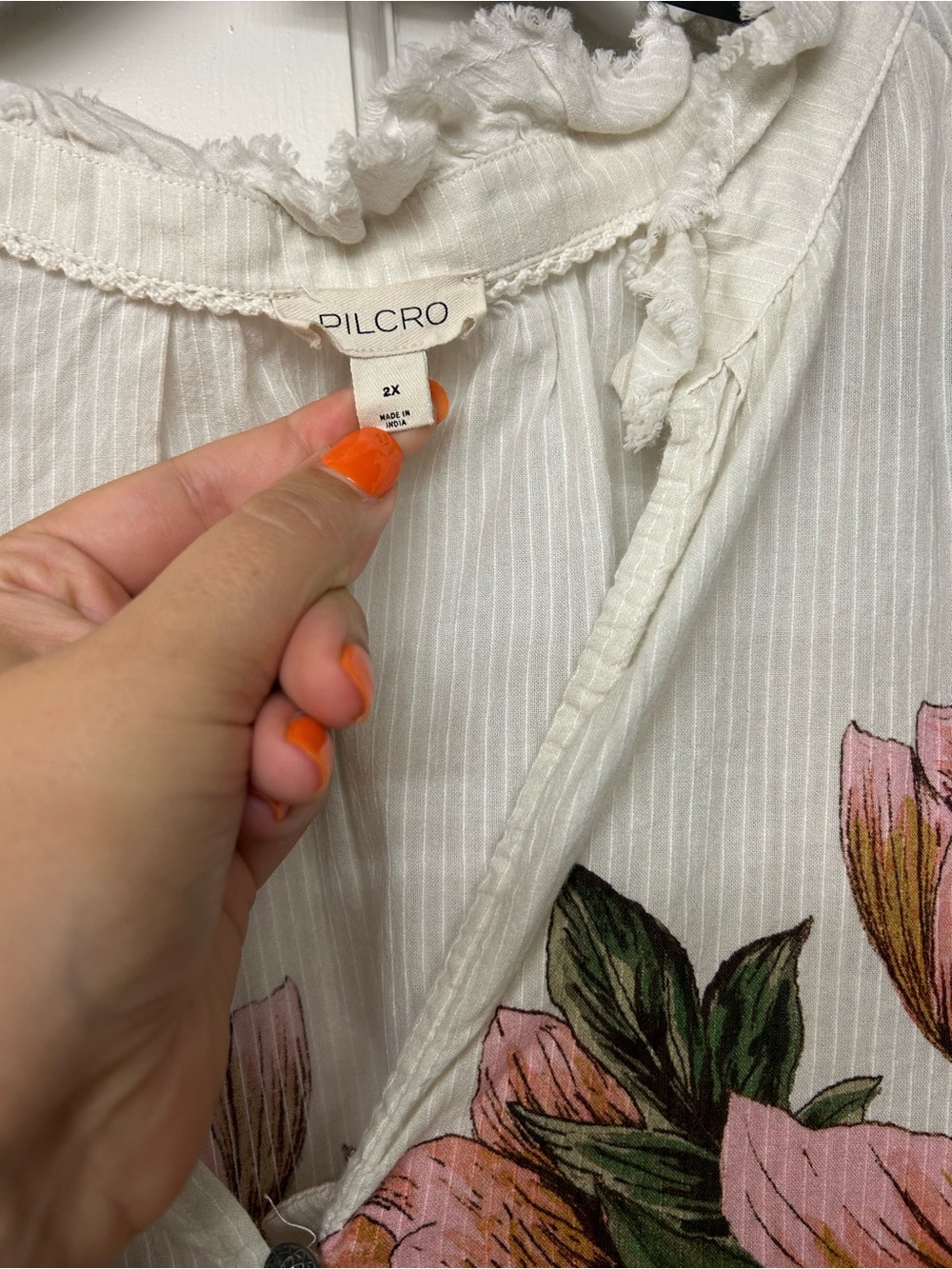 Anthropologie Pilcro Tavi Buttondown Blouse - coral 2x 4110652010043 - Picture 2 of 6